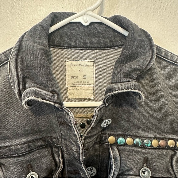 Y2k free people heart rivet denim jacket - Picture 5 of 6
